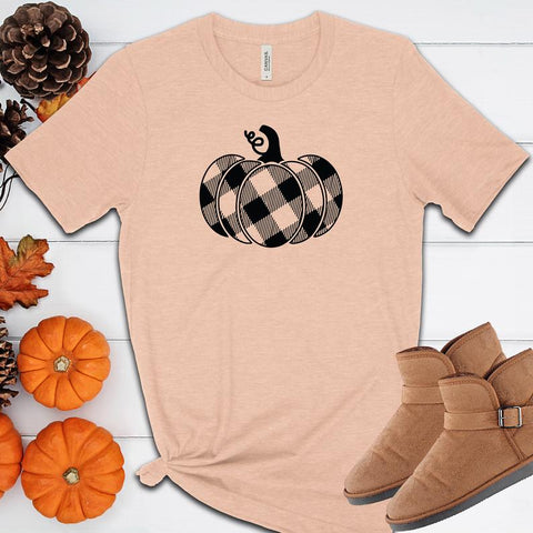 Plaid Pumpkin Fall Halloween T Shirt
