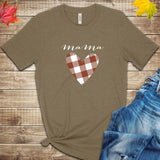 Mama Love Plaid Heart Fall T Shirt