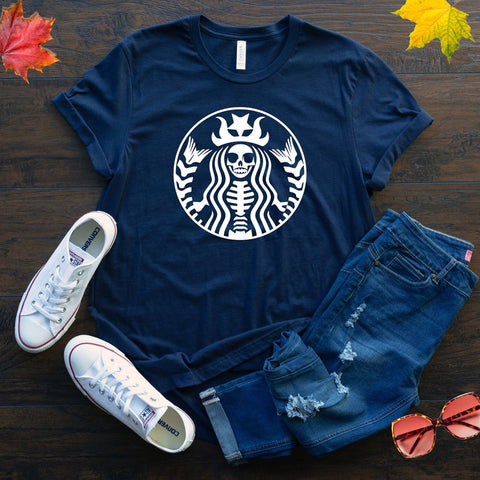 Coffee Skeleton Fall Halloween T Shirt