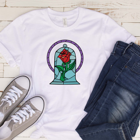 Stained Glass Rose T Shirt