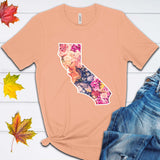 California State Outline with Roses T Shirt