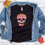 Flower Skull Fall Halloween T Shirt