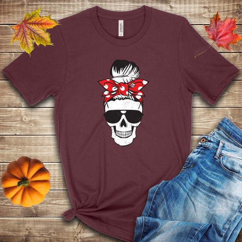 Girl Skull with Bandana Fall Halloween T Shirt
