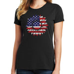 American Flag Sunflower T Shirt